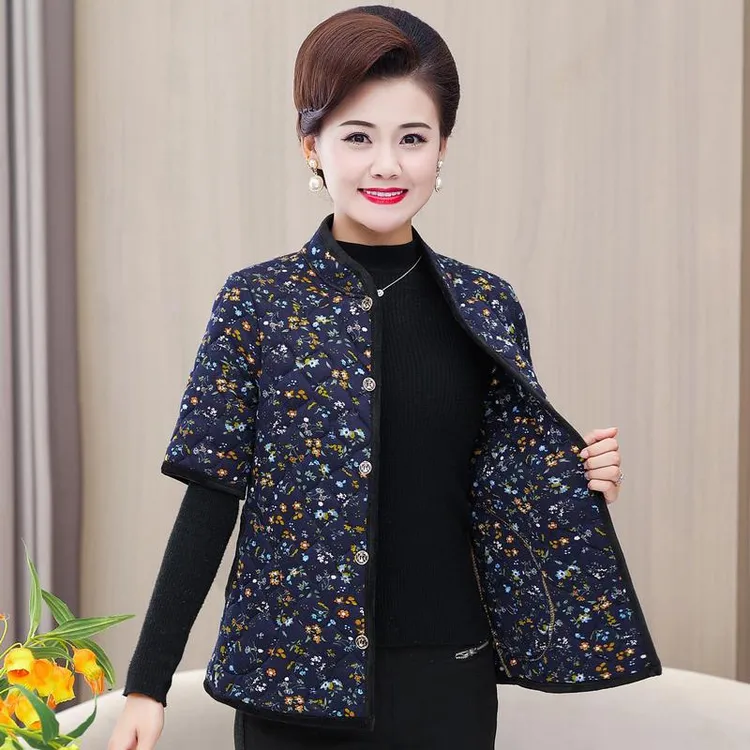 彩羊中老年女士棉袄2025秋冬新款妈妈装宽松减龄休闲中