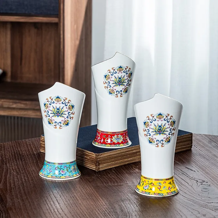 高白瓷珐琅彩筷子筒 控水 防霉  3种颜色可选