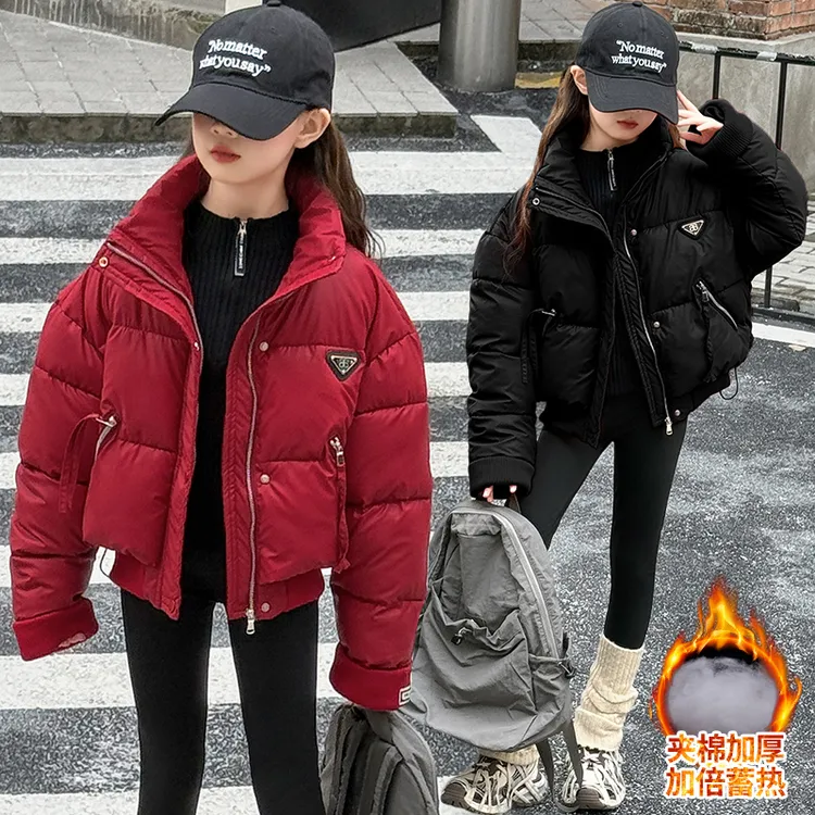女童短款棉衣时尚洋气中大童休闲加厚儿童棉服外套小女孩棉袄潮款