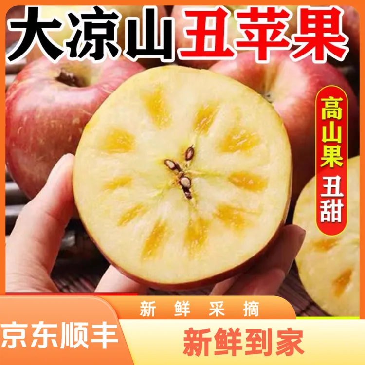 【京东顺丰-送货上门】丑苹果大凉山盐源正宗冰糖心新鲜水果5斤装