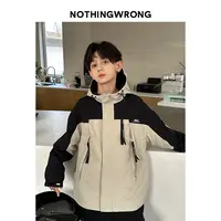 【NW】若大王青少年潮酷简约拼接洋气春季童装连帽外套 CY-NW024