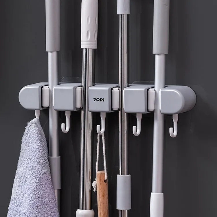 拖把壁挂夹挂扫把拖布免打孔挂钩固定架家用卫生间置物架卡扣神器