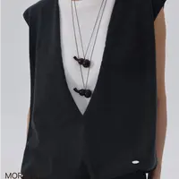 muyang/慕阳 非金属布艺项链 项链时尚创意黑色手工葫芦项链