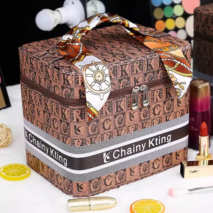 便携大容量化妆包高端旅行化妆品收纳箱盒手提箱女网红多功能高档