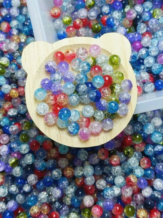 非金属玻璃手链 非金属琉璃珠珠DIY手链混色七夕多色编织五彩