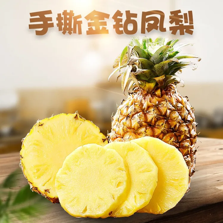 海南金钻凤梨中果5斤（净重4.5-5斤）无眼手撕菠萝