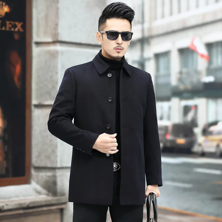 【工厂断码捡漏】编码001-050男士中老年羊毛羊绒商务大衣春秋冬