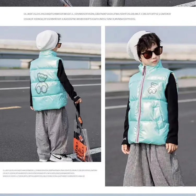 小号新款儿童免洗棉服外穿马甲男女童坎肩-0745