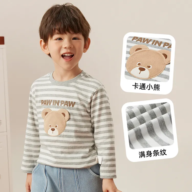 【达人专属】PawinPaw卡通小熊24秋款圆领休闲T恤PCLAE3891K