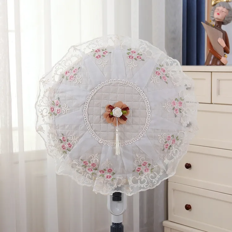 「清新花朵」田园风布艺蕾丝电风扇罩防尘套防尘罩