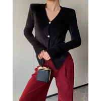 JIJINQI小香风时尚百搭秋冬上衣设计感修身长袖毛毛衣  JINQB1259