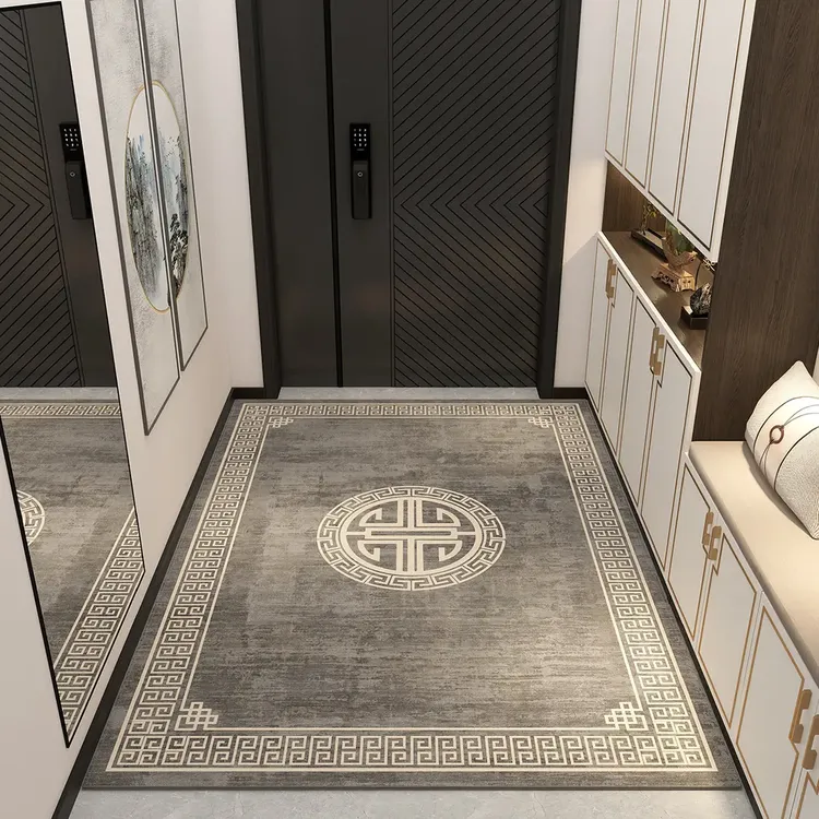 新中式国风入户门地垫家用门口脚垫耐脏防滑免洗进门地毯家用地垫