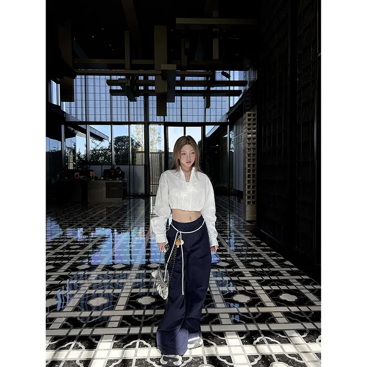 Cheei 7 车车私服，搭配bi入  藏青色休闲阔腿裤