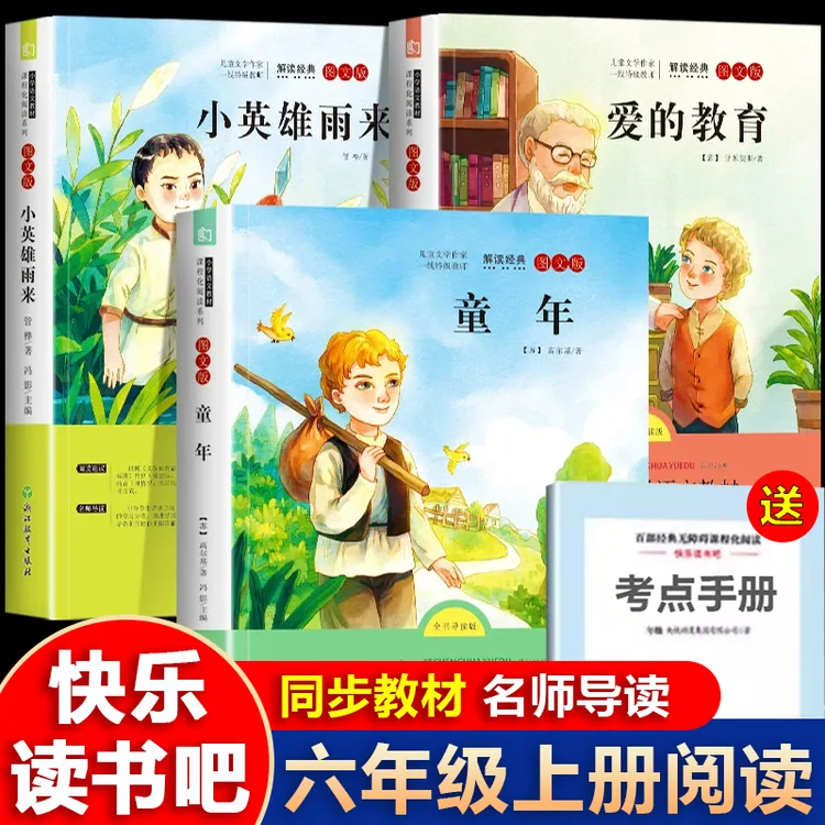 六年级上册快乐读书吧课外书阅读书籍爱的教育小英雄雨来童年小学