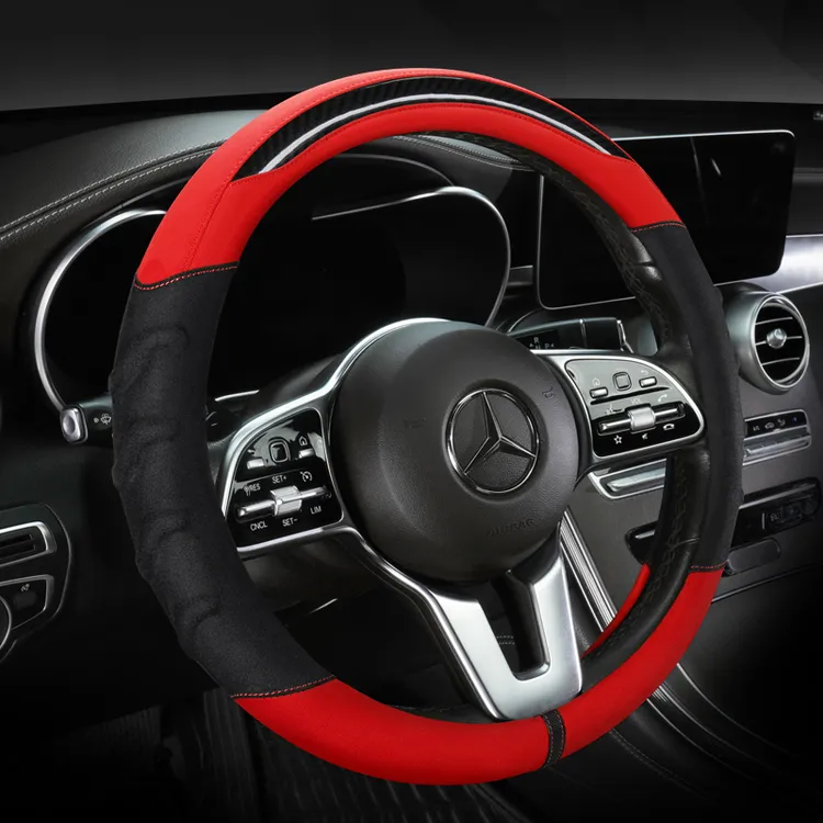 汽车用品方向盘套短毛绒四季可用防滑透气汽车把套方向盘套厂家