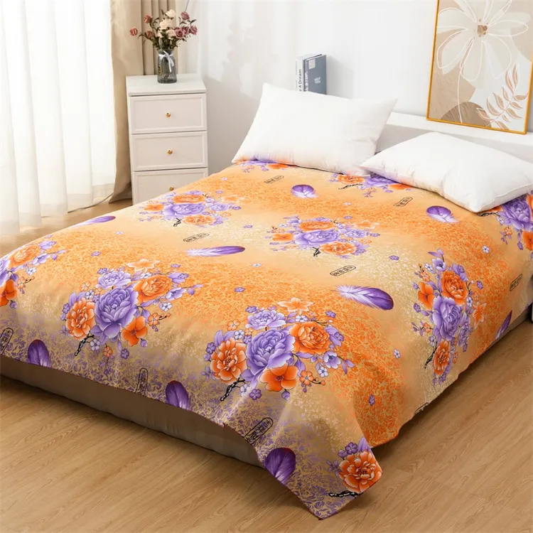 【吉祥如意床单】斜纹棉双人床单四季通用男女家用透气加大床单单件