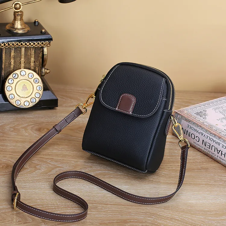 真皮小包包女2025韩版时尚百搭女士新款手机包牛皮简约单肩斜挎包