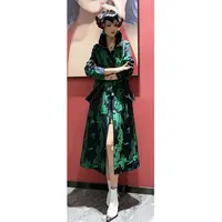 FJ 72363  时尚中长款气质秋季风衣外套显瘦