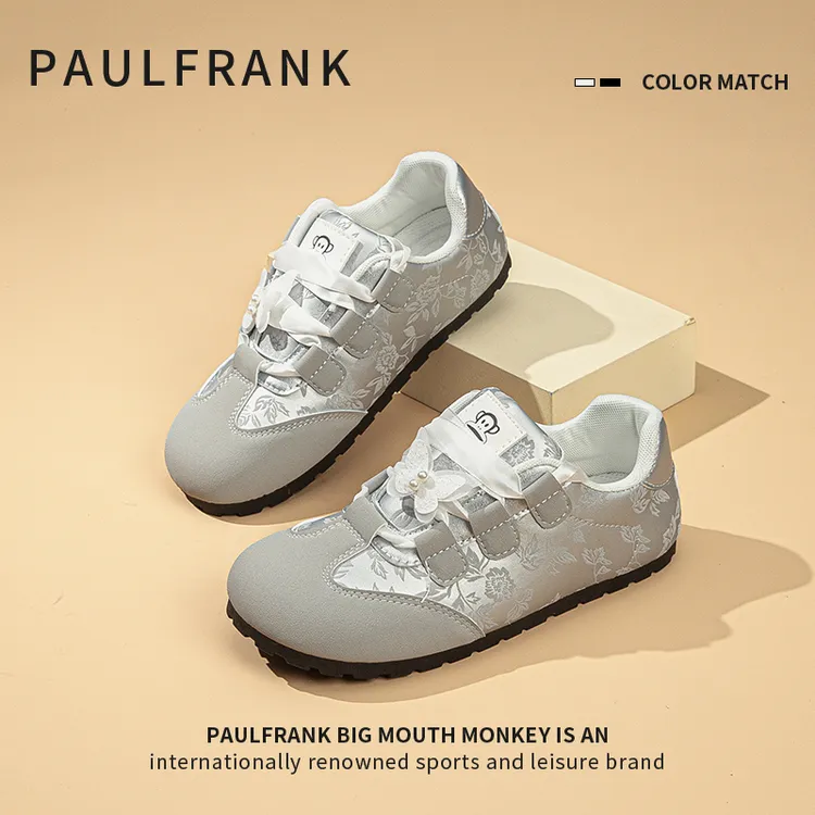 大嘴猴时尚德训鞋子女春季新款2025运动鞋百搭潮流复古经典小白鞋