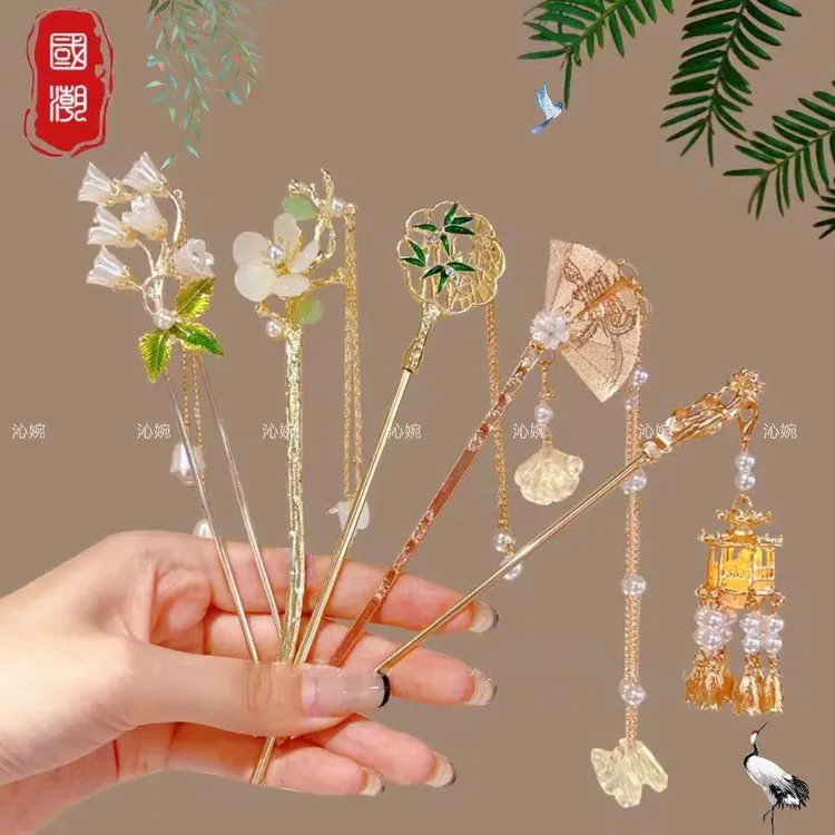 国风复古古风明制流苏簪子筷子发簪气质汉服盘发发钗发簪盘头发