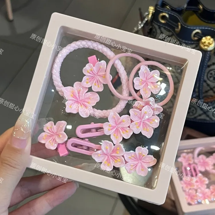 温柔粉色发夹甜美少女奶油质感可爱前额侧边碎发bb夹发圈发饰