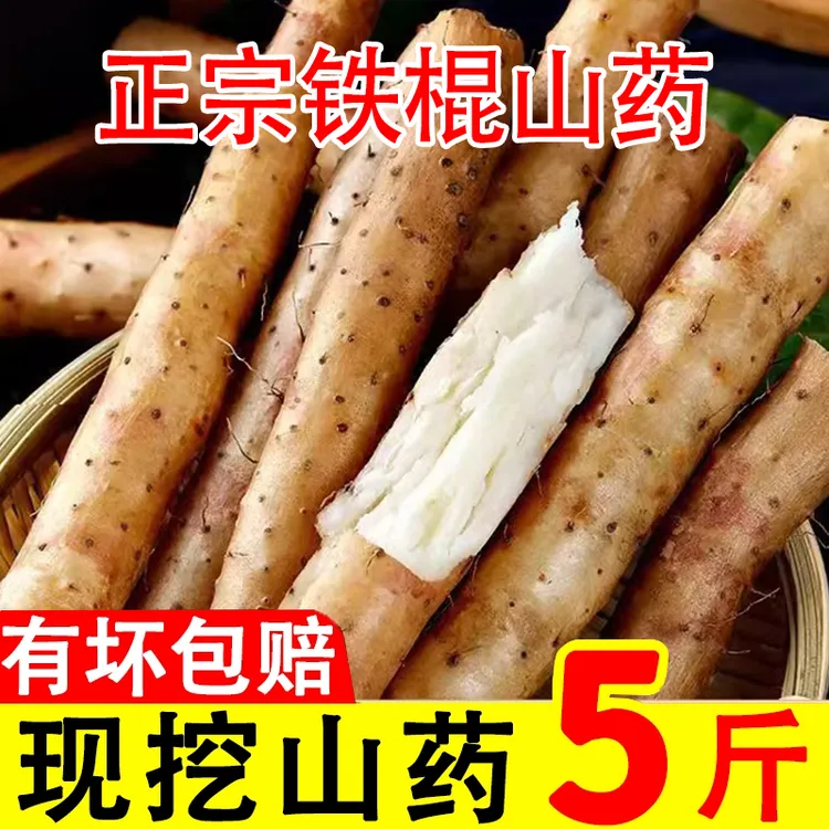 正宗5斤铁棍山药山药淮山药新鲜种植产地直发22-35，40-50cm多规格