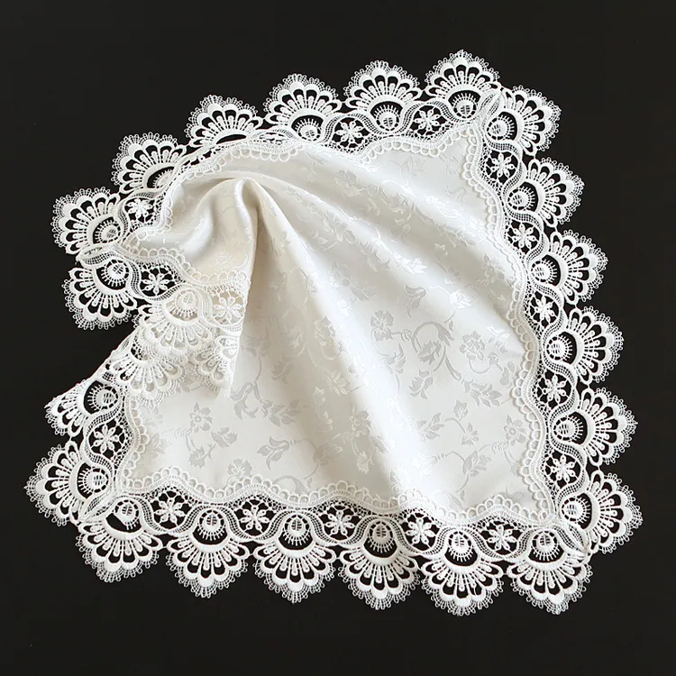 唯米5152白色欧式田园蕾丝床头柜多用盖巾电视柜茶几家用保护罩套