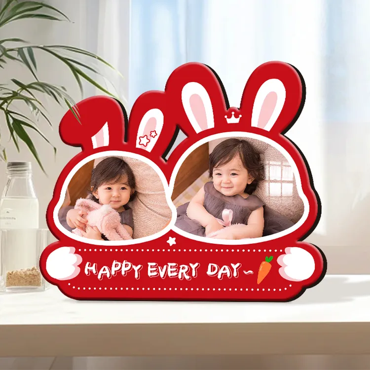 【HAPPY兔】卡通造型摆台定制宝宝儿童照婚纱照相框洗照片做成摆件