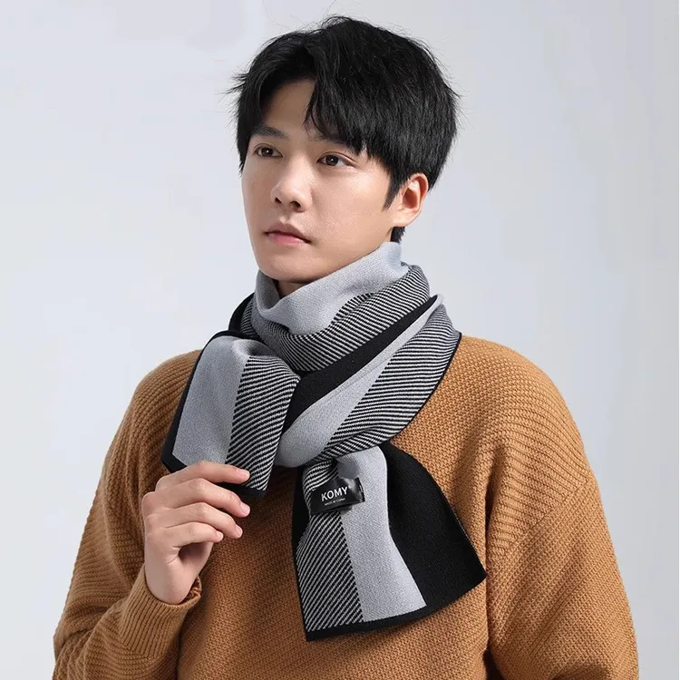 围巾男士高级感英伦风秋冬季保暖2024新款围脖护颈情侣送男友