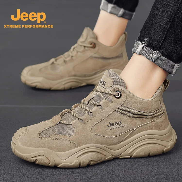 Jeep高帮男鞋冬季款男士防滑登山鞋徒步户外休闲耐磨冲锋运动鞋子