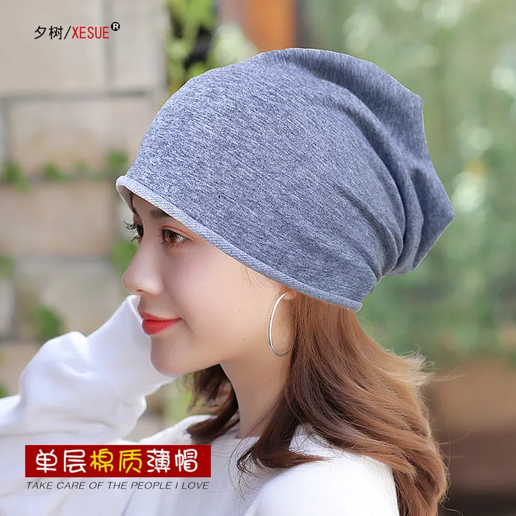 化疗后女士光头帽夏薄款术后睡帽棉老人病人睡觉包头月子帽空调帽