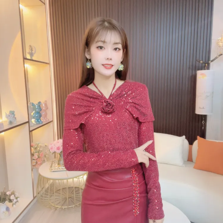 525星海玫瑰轻奢精美名媛衫，