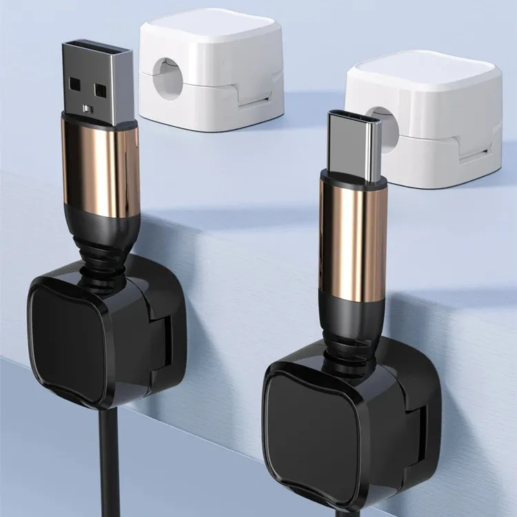 新款磁吸理线器数据线挂壁收纳手机充电线固定桌面挂钩免打孔卡扣