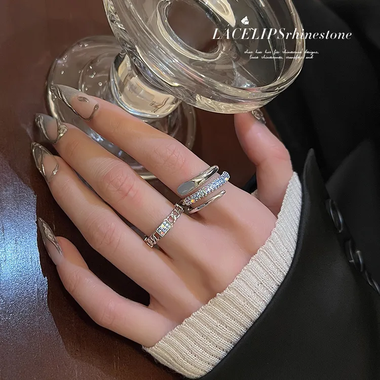 合金戒指 戒指时尚个性轻奢小众设计夸张冷淡风食指戒女夏