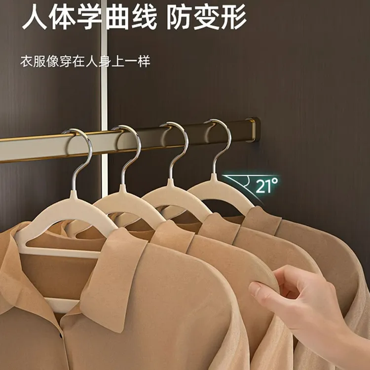 植绒衣架无痕防滑衣撑衣架家用挂衣家用宿舍衣服整理衣挂衣柜收纳