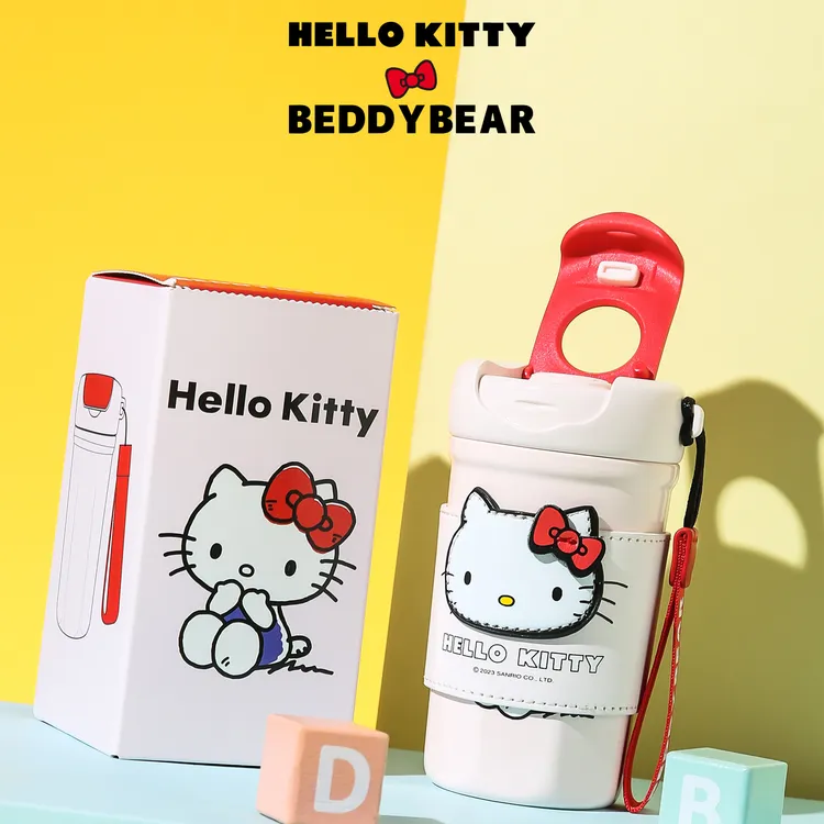 【Kitty/小丸子/玉桂狗联名】杯具熊陶瓷喷涂内胆网红便携保温杯子