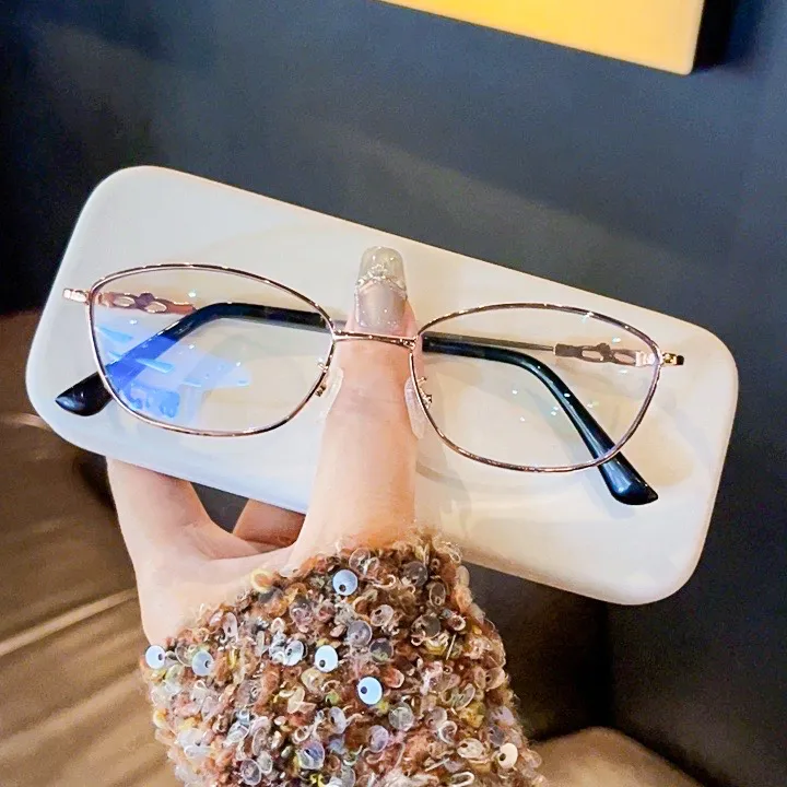 BAISHOUKANG/百寿康超轻防蓝光老花镜女款百搭多边形平光高颜值