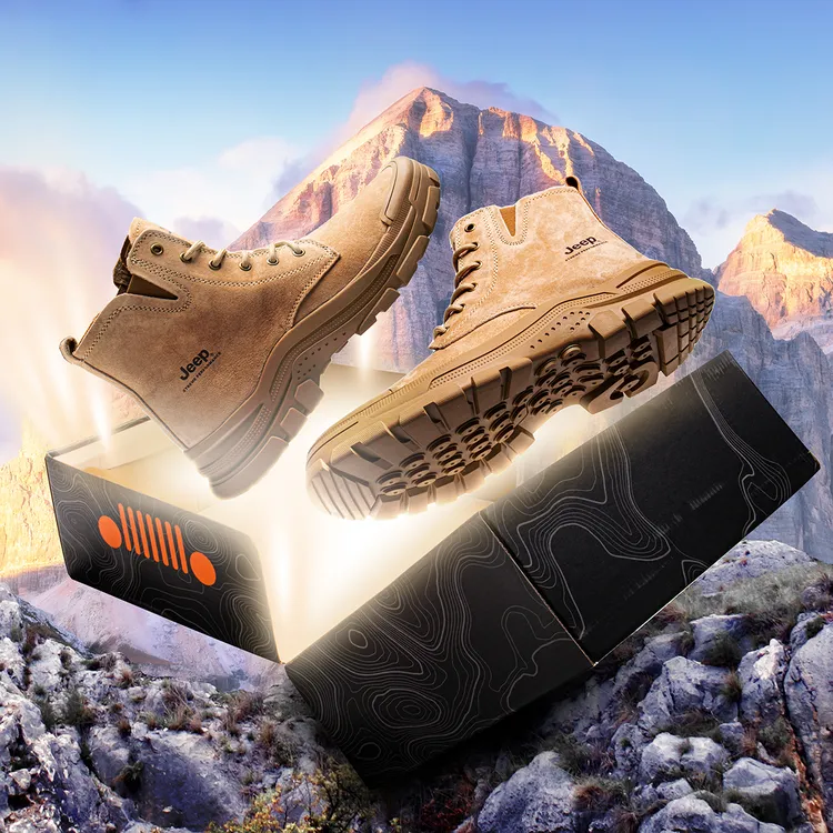 Jeep吉普马丁靴情侣同款秋冬加绒保暖靴子男厚底英伦户外徒步鞋男