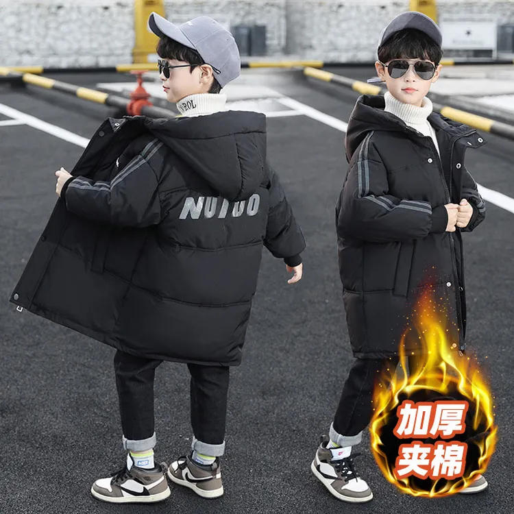 男童冬装中长款棉服2024新款儿童棉衣冬装加厚男孩休闲外套韩范潮