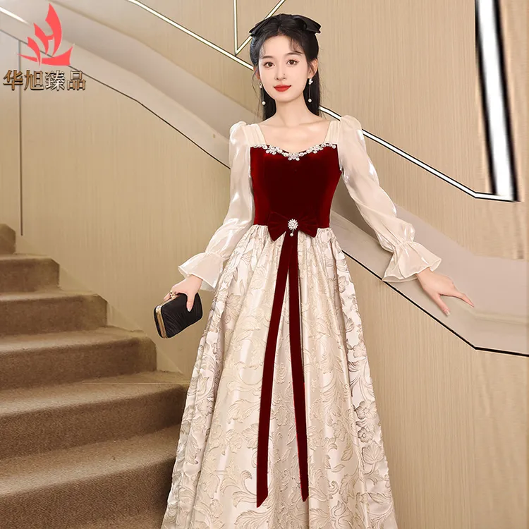 新娘敬酒服2025新款中长款订婚连衣裙显瘦结婚回门宴会礼服女dd