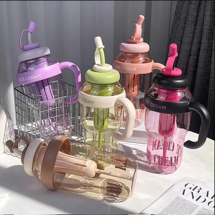 爆品冰霸杯1400ml/量大高颜值耐摔耐冷耐热喝水杯防摔直饮大容量