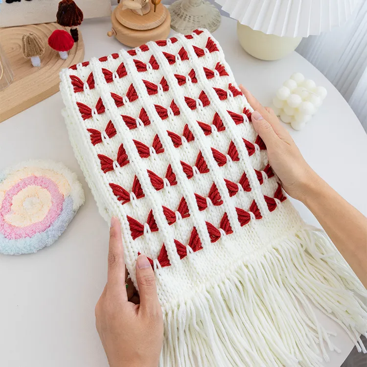 手工diy蝴蝶结围巾材料包新手零基础礼物自制送闺蜜毛线编织教程