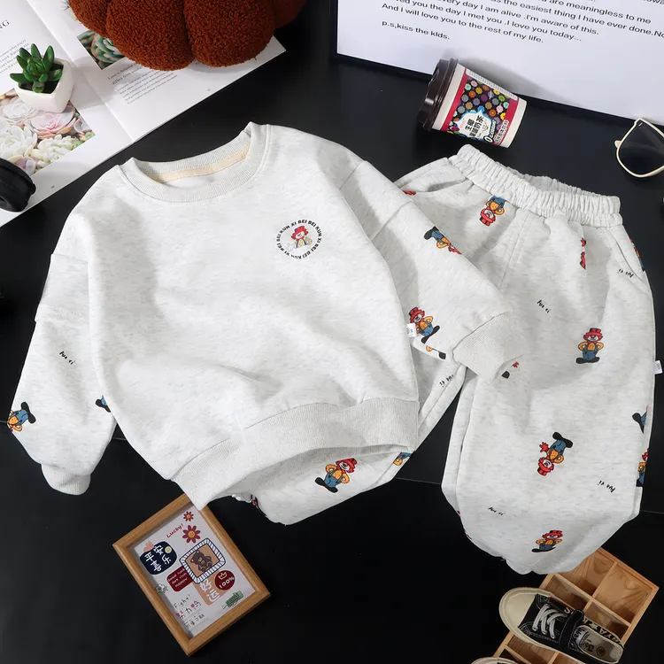 儿童卫衣卫裤秋季新品运动休闲潮流卫衣裤小中大童宝宝圆领套装