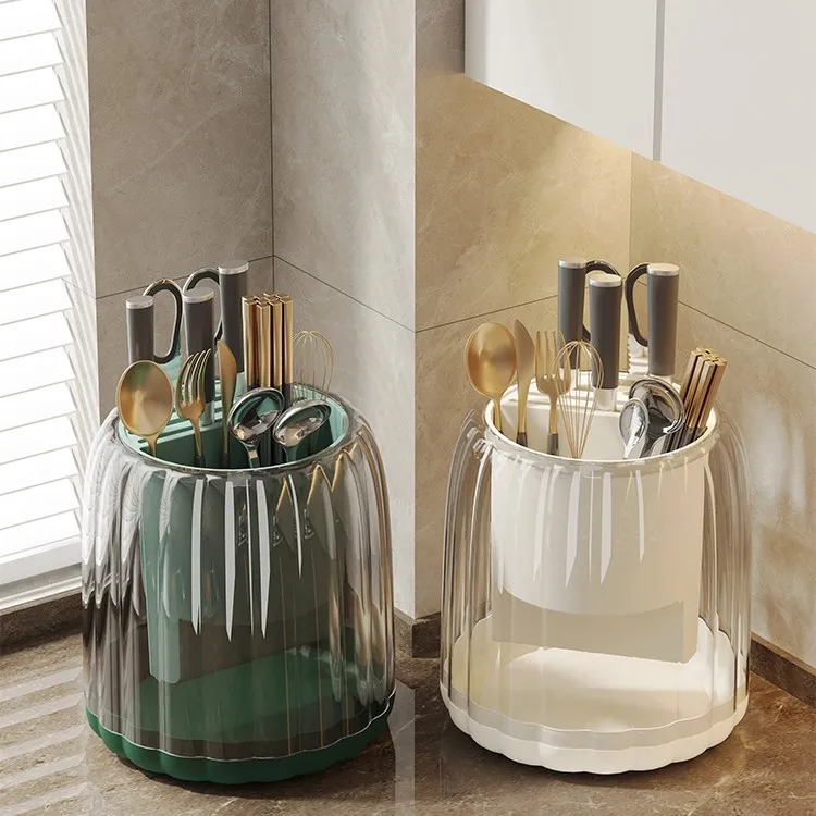 尚品.宣印厨房多功能旋转勺子刀架置物架刀座菜刀架子筷子沥水