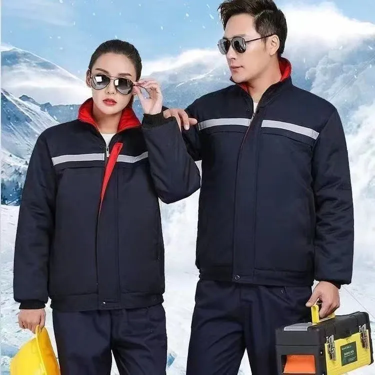 加厚冬季保暖工装加绒长袖耐磨工作服棉衣套装冬装秋冬上衣