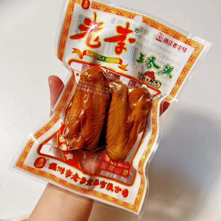 老李食品五香鸡翅温州特产零食净含量70克多种口味选择休闲零食
