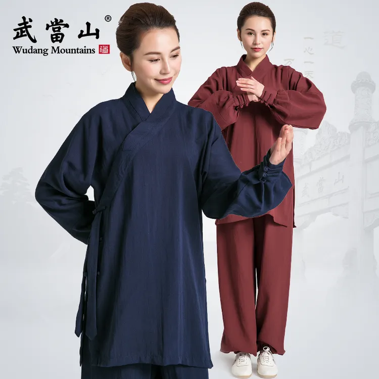 武當山太极服男女新款斜襟太极拳服装飘逸薄款春秋武术表演练功服