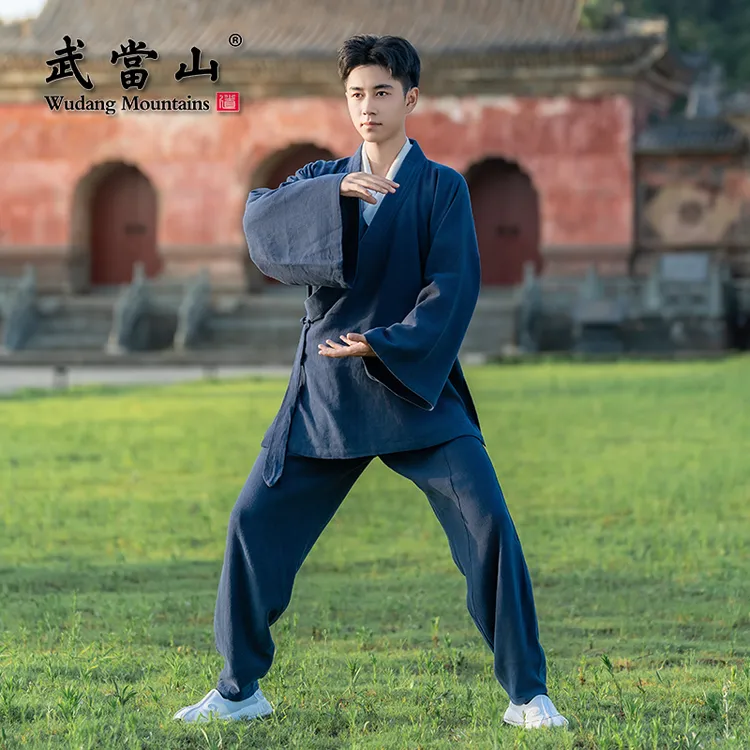 武當山服饰武当王也同款服饰斜襟太极服异人之下中国风春秋三件套