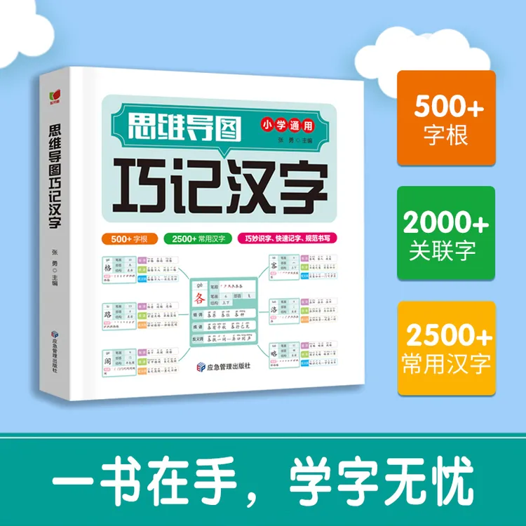 思维导图巧记汉字 小学生识字认知汉字偏旁部首结构组词思维导图