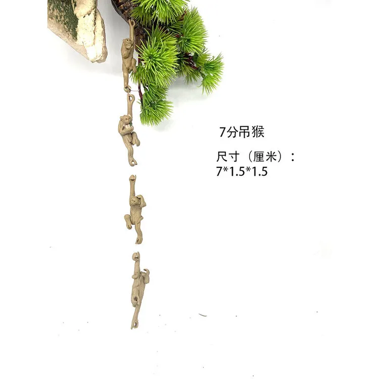 陶瓷7厘米高吊猴4只4个款式摆件